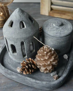 Theelicht Houder Huis Rond Vintage Grijs Groot, Brynxz -Bekend Decoratie Winkel theelicht houder huis rond vintage grijs groot brynxz 4