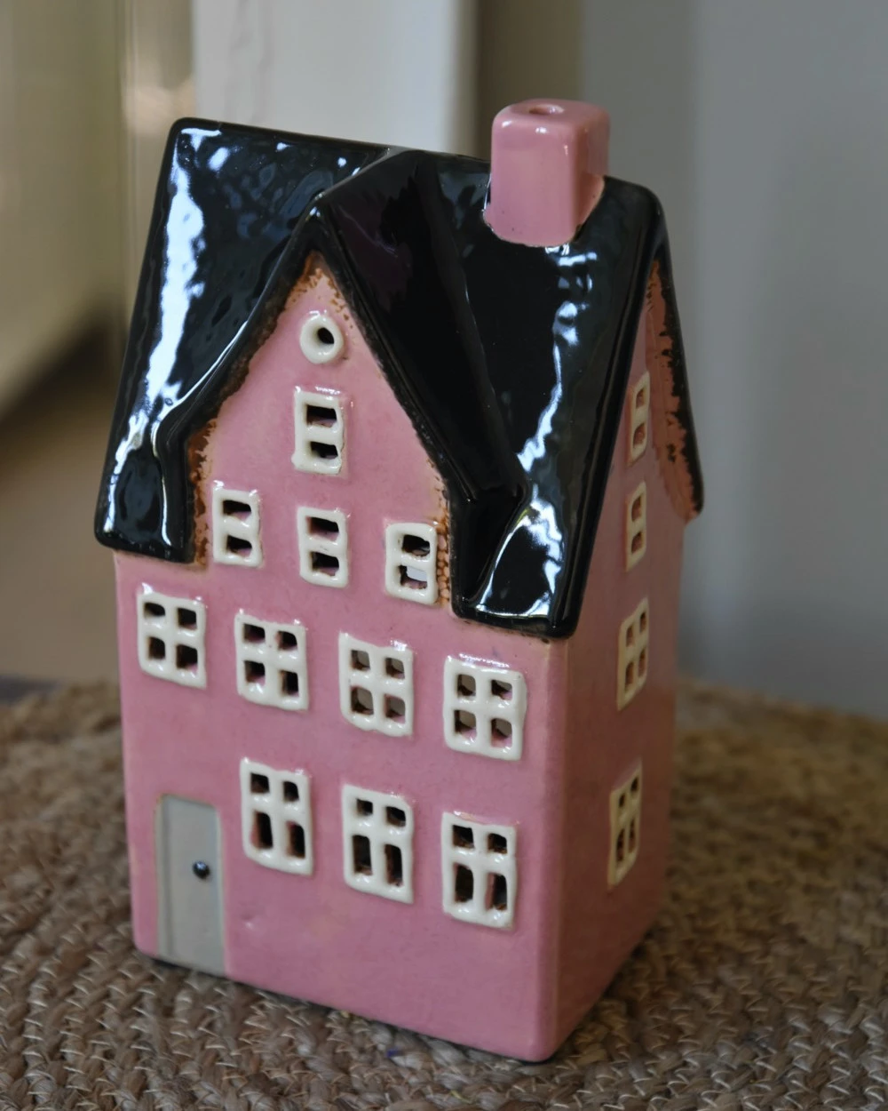 Theelicht Pakhuis Nyhavn Roze Met Zwart Dak, IB Laursen 3 Theelicht Pakhuis Nyhavn Roze Met Zwart Dak, IB Laursen