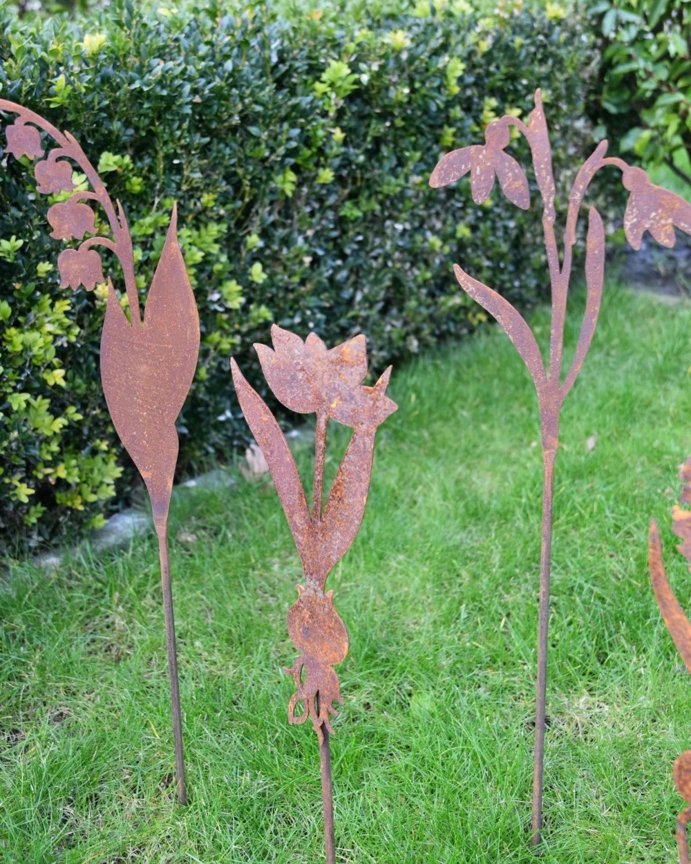 Tulp Op Prikker, Metaal Roest 7 Tulp Op Prikker, Metaal Roest - Afbeelding 5