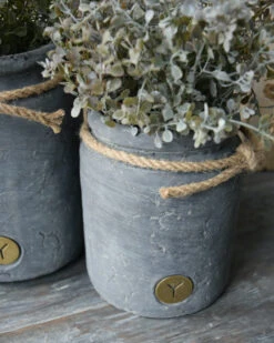 Vintage Grijze Pot Met Dik Touw Klein, Brynxz -Bekend Decoratie Winkel vintage grijze pot met dik touw klein brynxz 3