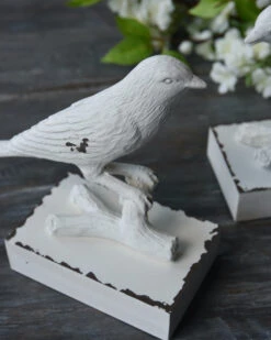 Vogel Boekensteun Antiek Wit, Set Van Twee -Bekend Decoratie Winkel vogel boekensteun antiek wit set van twee 3