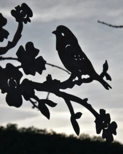 Vogel Op Bloesemtak, Roest Metaal -Bekend Decoratie Winkel vogel op bloesemtak roest metaal 2