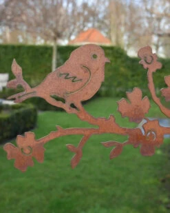 Vogel Op Bloesemtak, Roest Metaal -Bekend Decoratie Winkel vogel op bloesemtak roest metaal 4