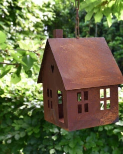 Vogel Voeder Huisje Van Roest Metaal Aan Ketting -Bekend Decoratie Winkel vogel voeder huisje van roest metaal aan ketting 2