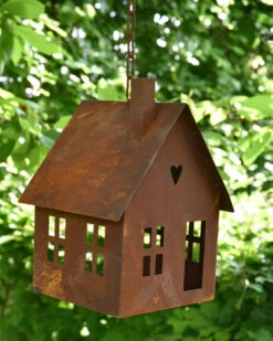 Vogel Voeder Huisje Van Roest Metaal Aan Ketting