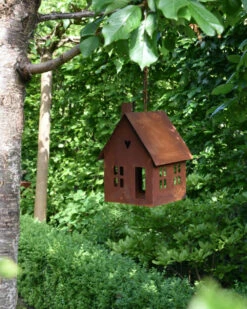 Vogel Voeder Huisje Van Roest Metaal Aan Ketting -Bekend Decoratie Winkel vogel voeder huisje van roest metaal aan ketting 3