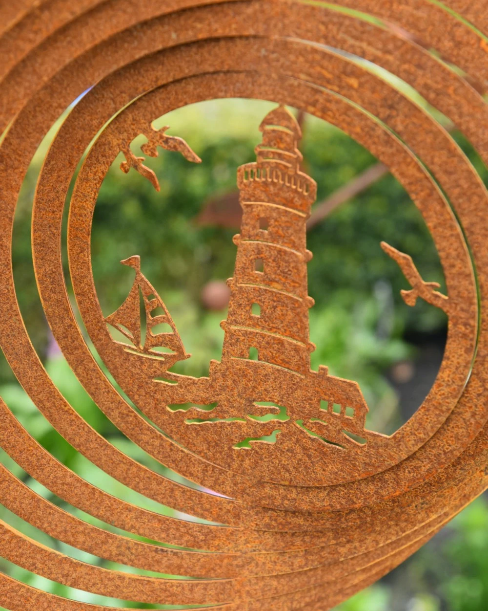 Wind Vanger Rond Vuurtoren Met Bootje En Meeuwen Ecoroest 3 Wind Vanger Rond Vuurtoren Met Bootje En Meeuwen Ecoroest