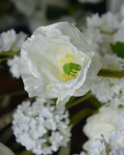 Zijde Boeket Gelaagd Met Witte Bloemen -Bekend Decoratie Winkel zijde boeket gelaagd met witte bloemen 4