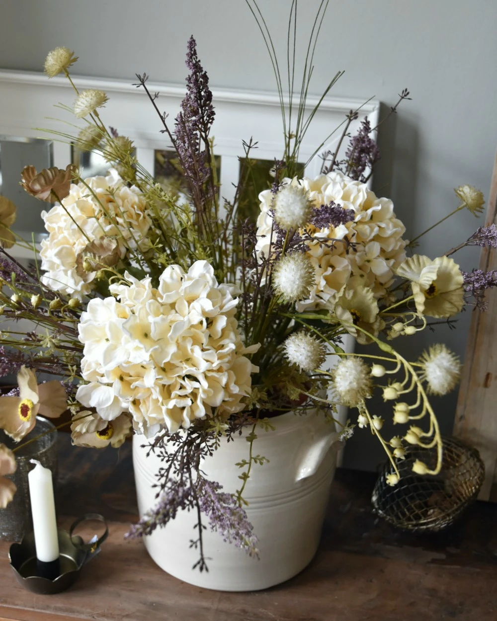 Zijde Boeket Met Hortensia's En Paars/lila Seringen 6 Zijde Boeket Met Hortensia's En Paars/lila Seringen - Afbeelding 4