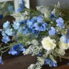 Zijde Boeket Met Tuinbloemen In Het Blauw Wit -Bekend Decoratie Winkel zijde boeket met tuinbloemen in het blauw wit
