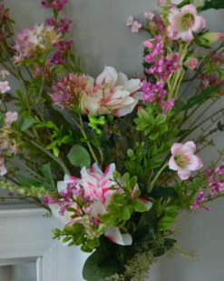 Zijde Plukboeket Van Roze Bloemen -Bekend Decoratie Winkel zijde plukboeket van roze bloemen 3