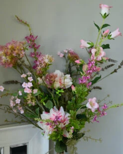 Zijde Plukboeket Van Roze Bloemen -Bekend Decoratie Winkel zijde plukboeket van roze bloemen 7