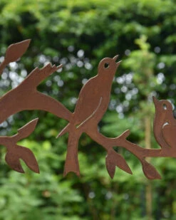 Zingende Vogels Op Bladertak, Ecoroest -Bekend Decoratie Winkel zingende vogels op bladertak ecoroest 3