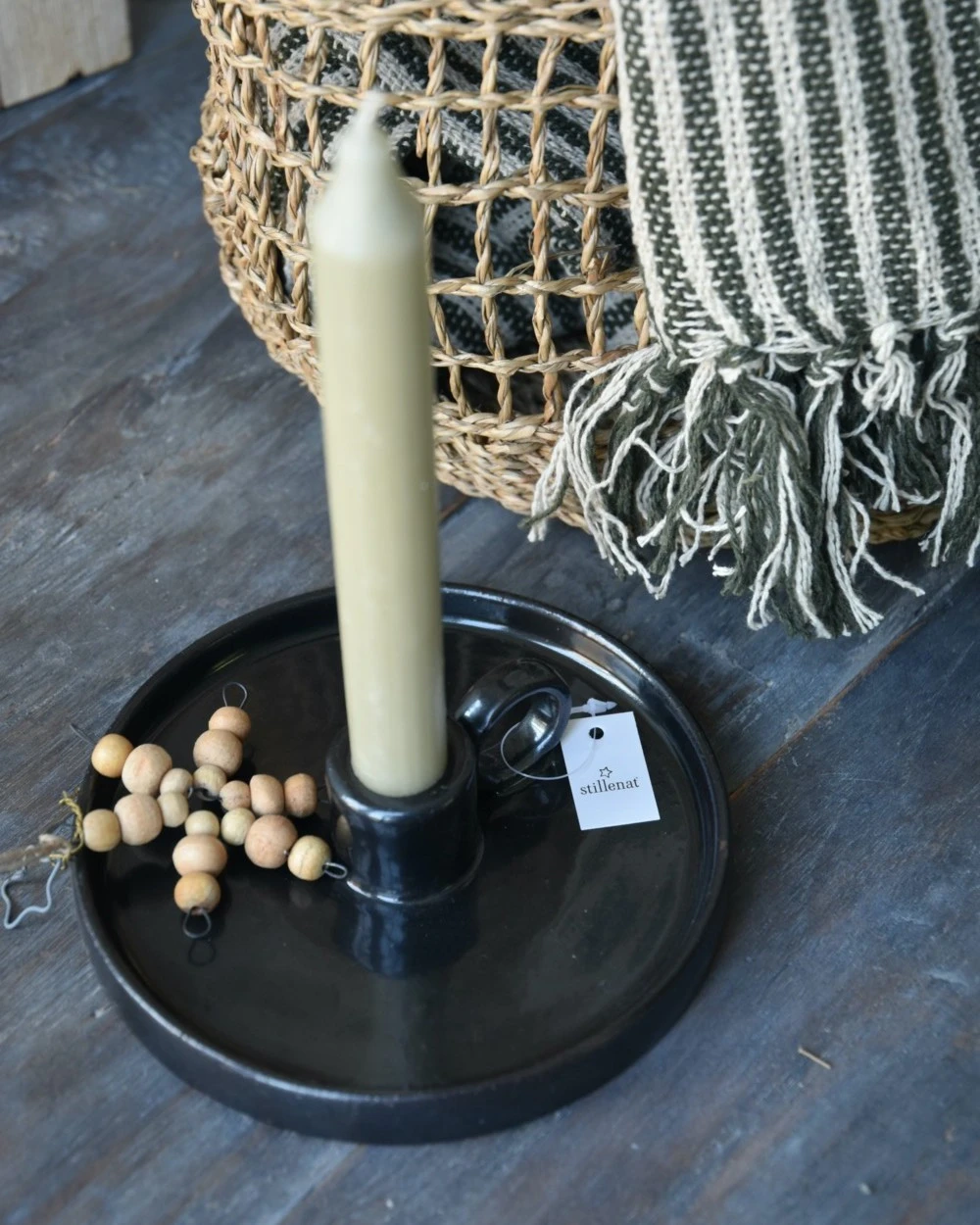 Zwarte Aardewerk Kandelaar Met Oor, IB Laursen 4 Zwarte Aardewerk Kandelaar Met Oor, IB Laursen - Afbeelding 2