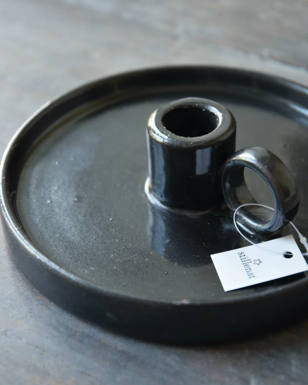 Zwarte Aardewerk Kandelaar Met Oor, IB Laursen 7 Zwarte Aardewerk Kandelaar Met Oor, IB Laursen - Afbeelding 5