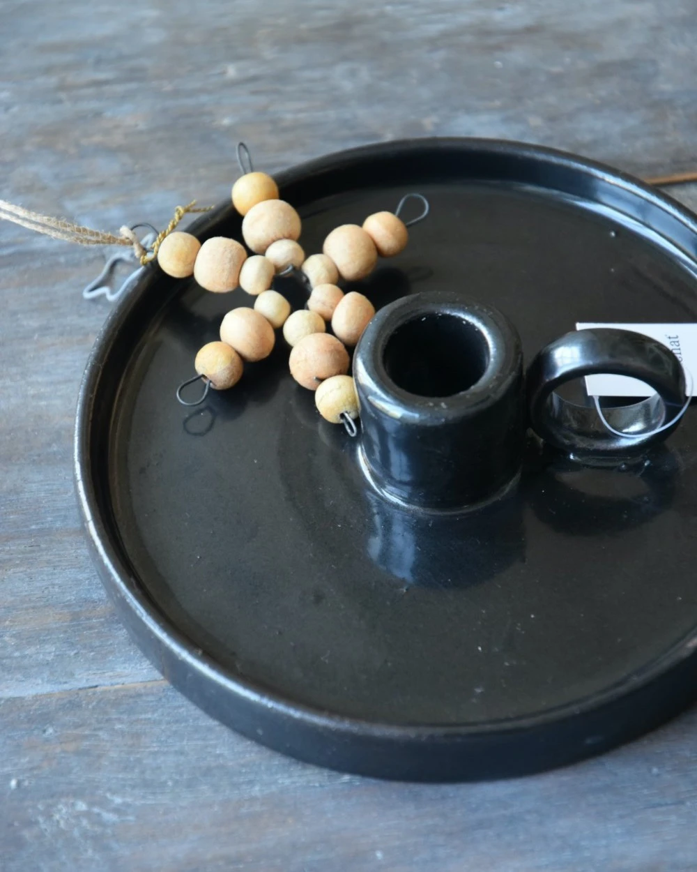 Zwarte Aardewerk Kandelaar Met Oor, IB Laursen 10 Zwarte Aardewerk Kandelaar Met Oor, IB Laursen - Afbeelding 8